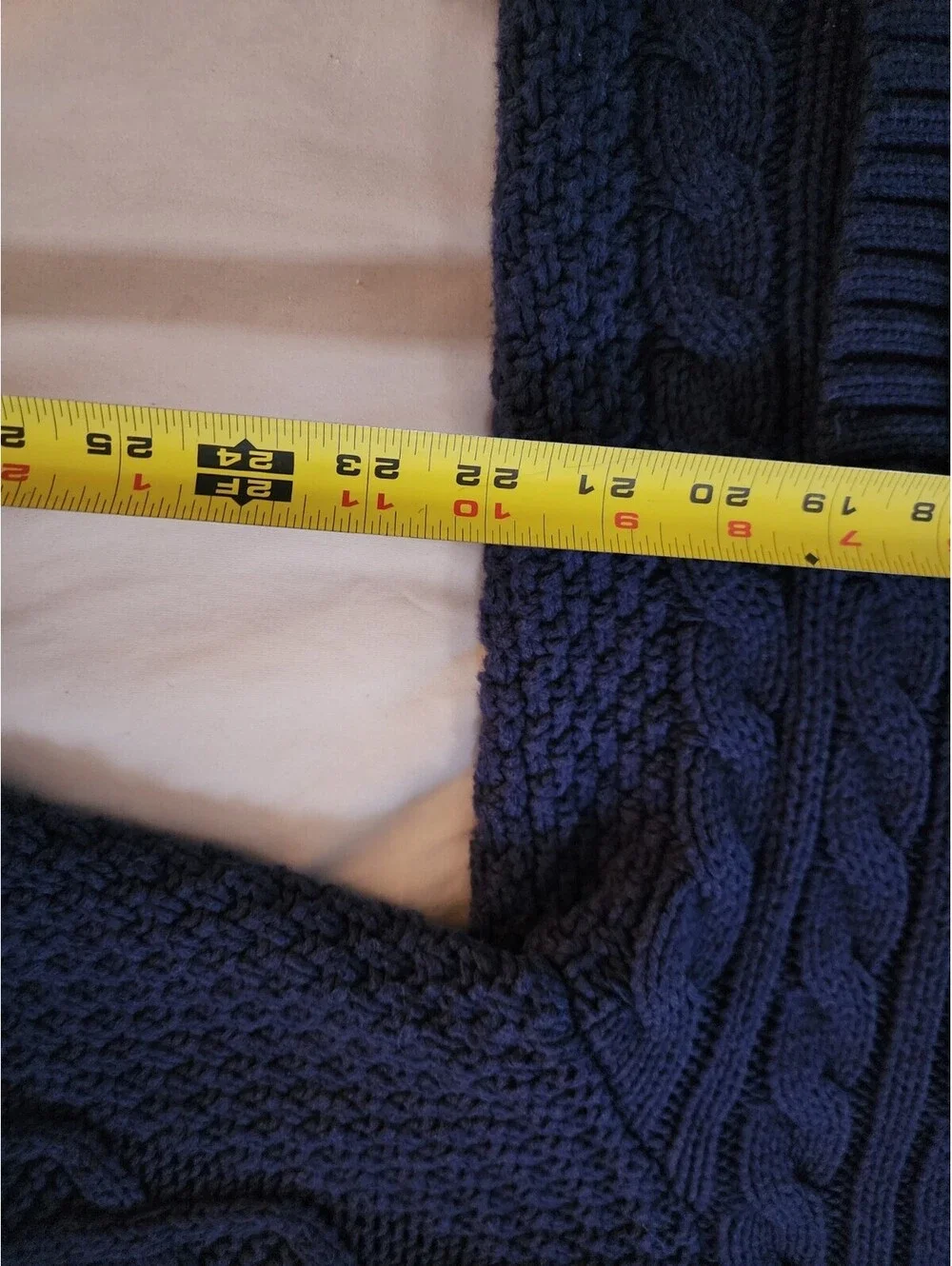Banana Republic Men's XL Navy Blue Cable Knit  Cotton Blend Button Up Sweater